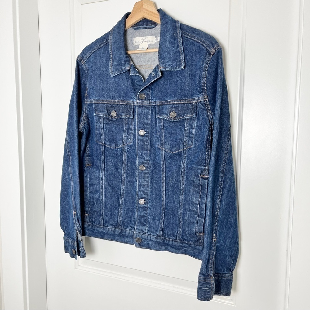 H&M L.O.G.G Medium Wash Men's Denim Jacket - Unisex Medium - Picture 3 of 11